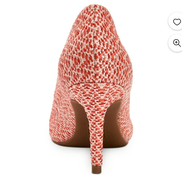 NW AlfaniALFANI Womens Red Woven Padded Comfort Jeules Pointed Toe Stiletto Slip - Picture 2 of 2